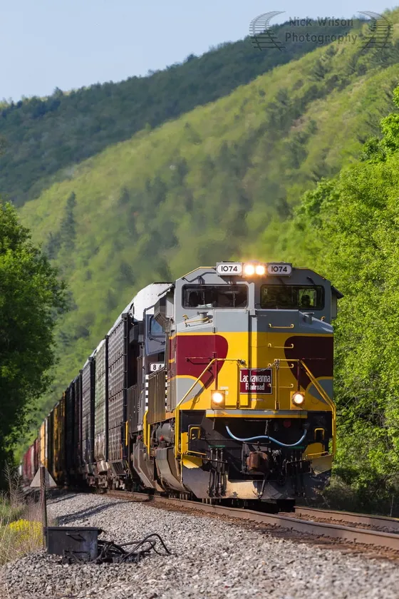 A railroad locomotive on the line